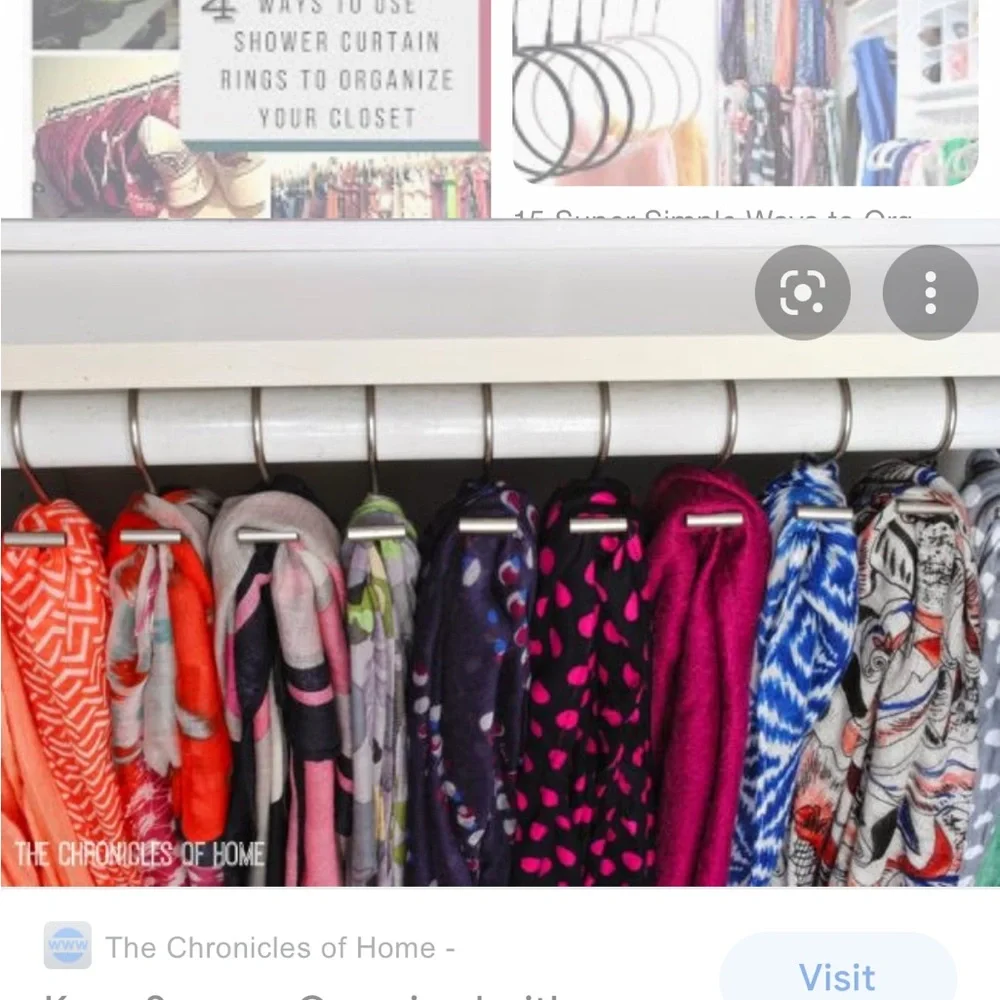 60 metallic rings curtains and shorts, pants, jeans, scarfs, belts organization